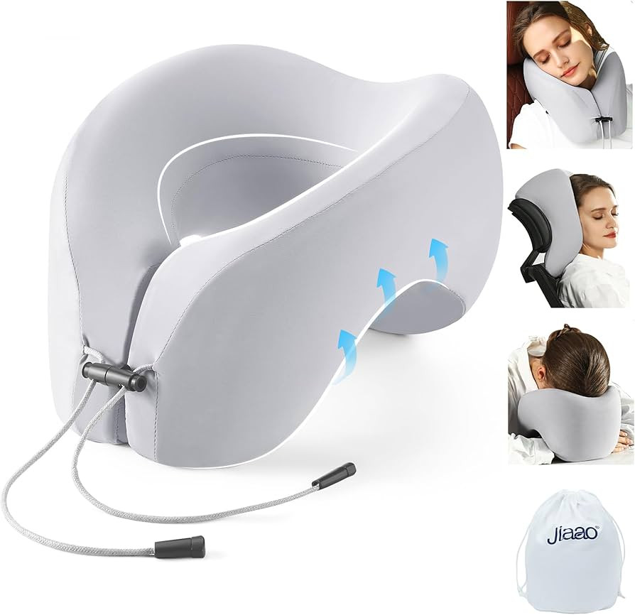 2-in-1 Travel Neck Pillow, Advanced Neck Support for Long Flights, Portable Drawstring Bag, U Sha... | Amazon (US)