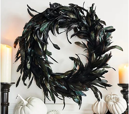 Simply Stunning 24" Feathered Wreath by Janine Graff - QVC.com | QVC