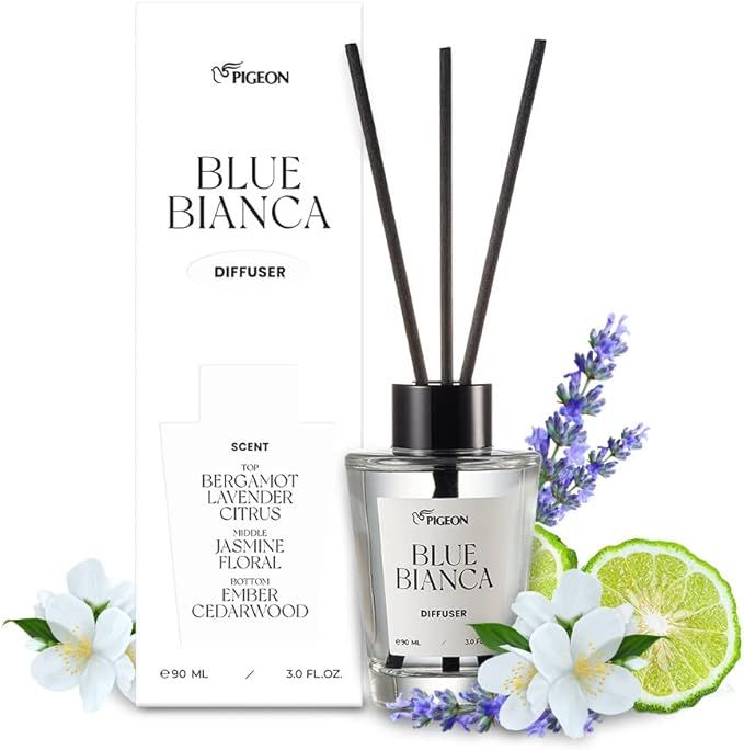 PIGEON Blue Bianca A, Premium Reed Diffuser Set, 3.04 oz (90ml), Diffuser Stick Included, Home Fr... | Amazon (US)