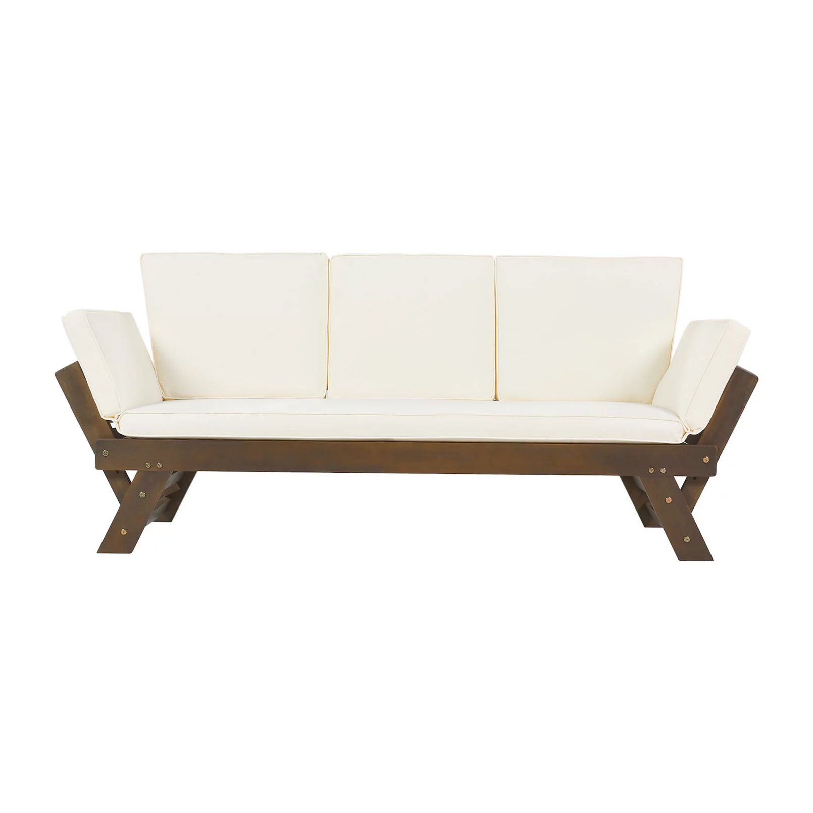 Outdoor Adjustable Patio Wooden Daybed Sofa Chaise Lounge With Cushions | Kohl's