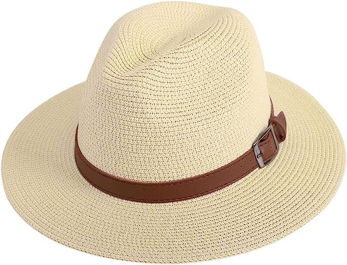 Livingston Fashionable Wide Brim Straw Panama Hat for Men & Women | Amazon (US)