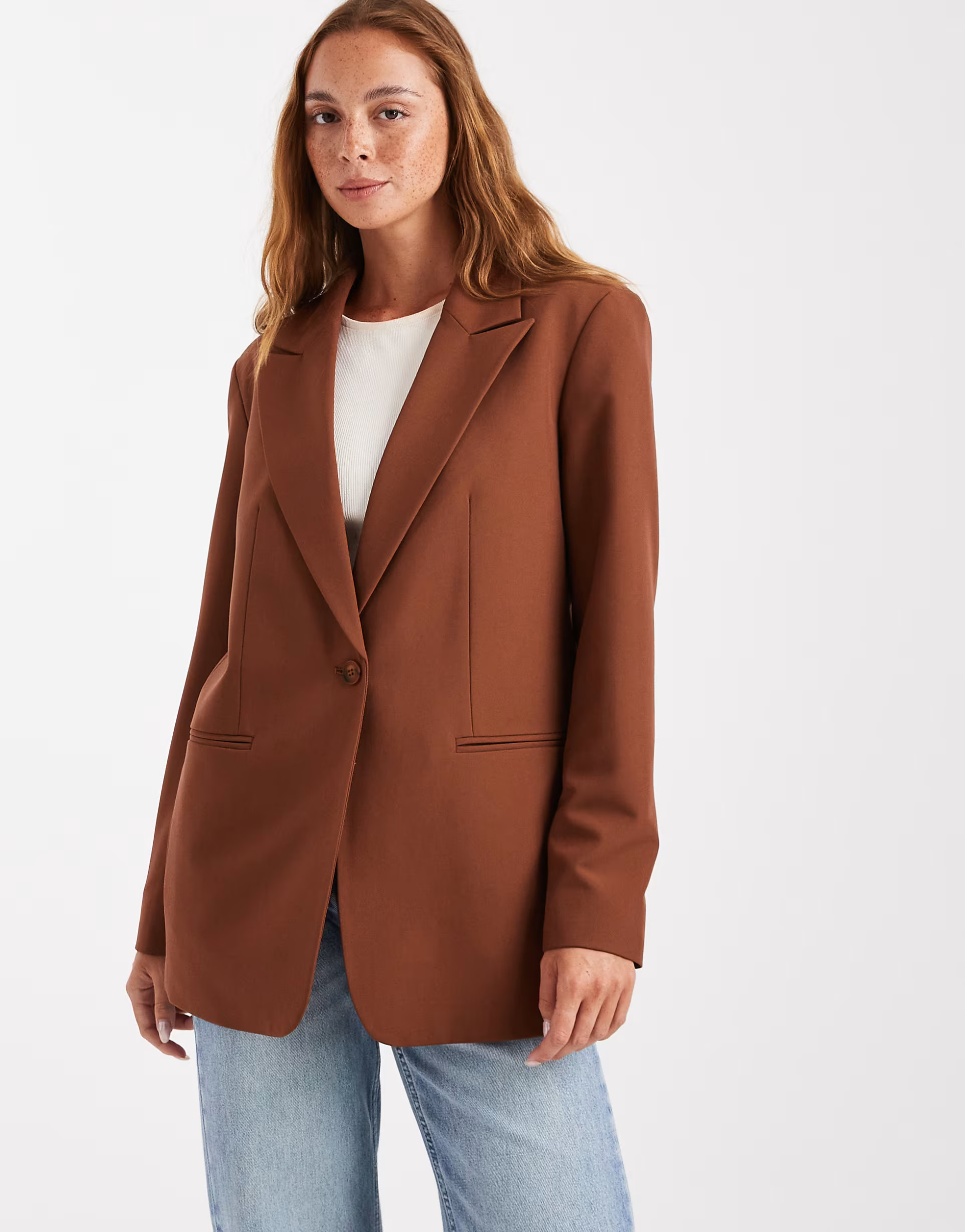 ASOS DESIGN tailored relaxed blazer in brown | ASOS | ASOS (Global)