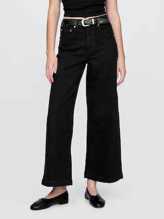 High Rise Stride Wide-Leg Ankle Jeans | Gap (US)