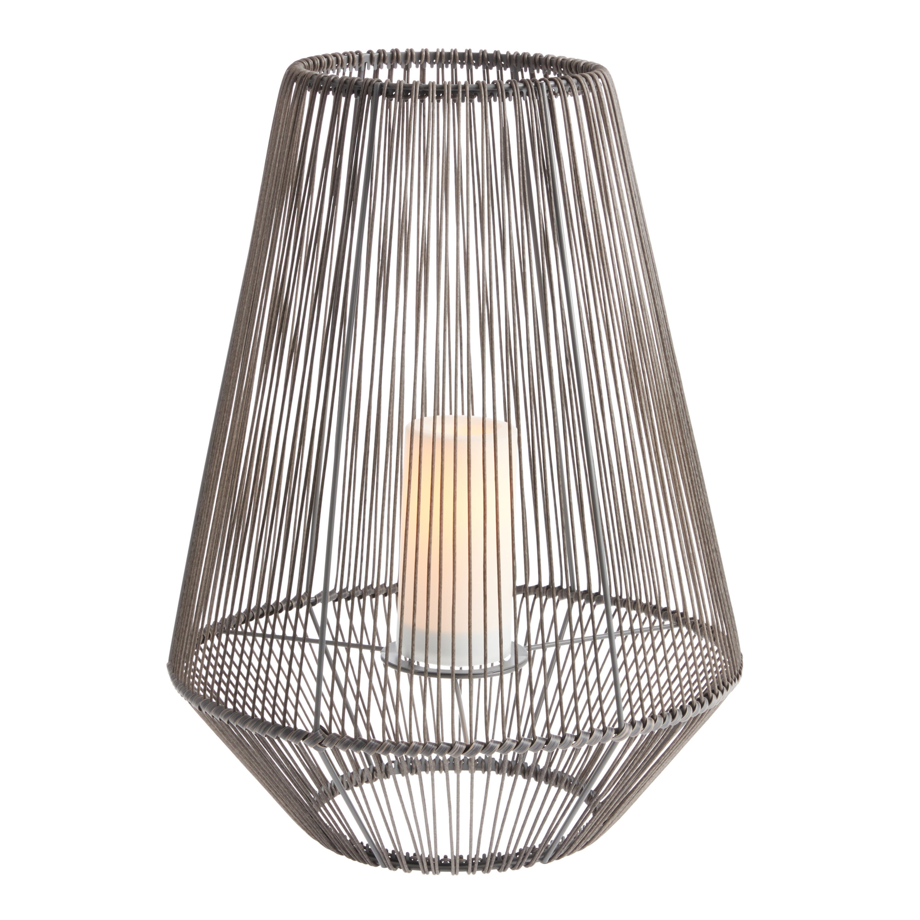 Black All Weather LED String Hurricane Lantern | World Market