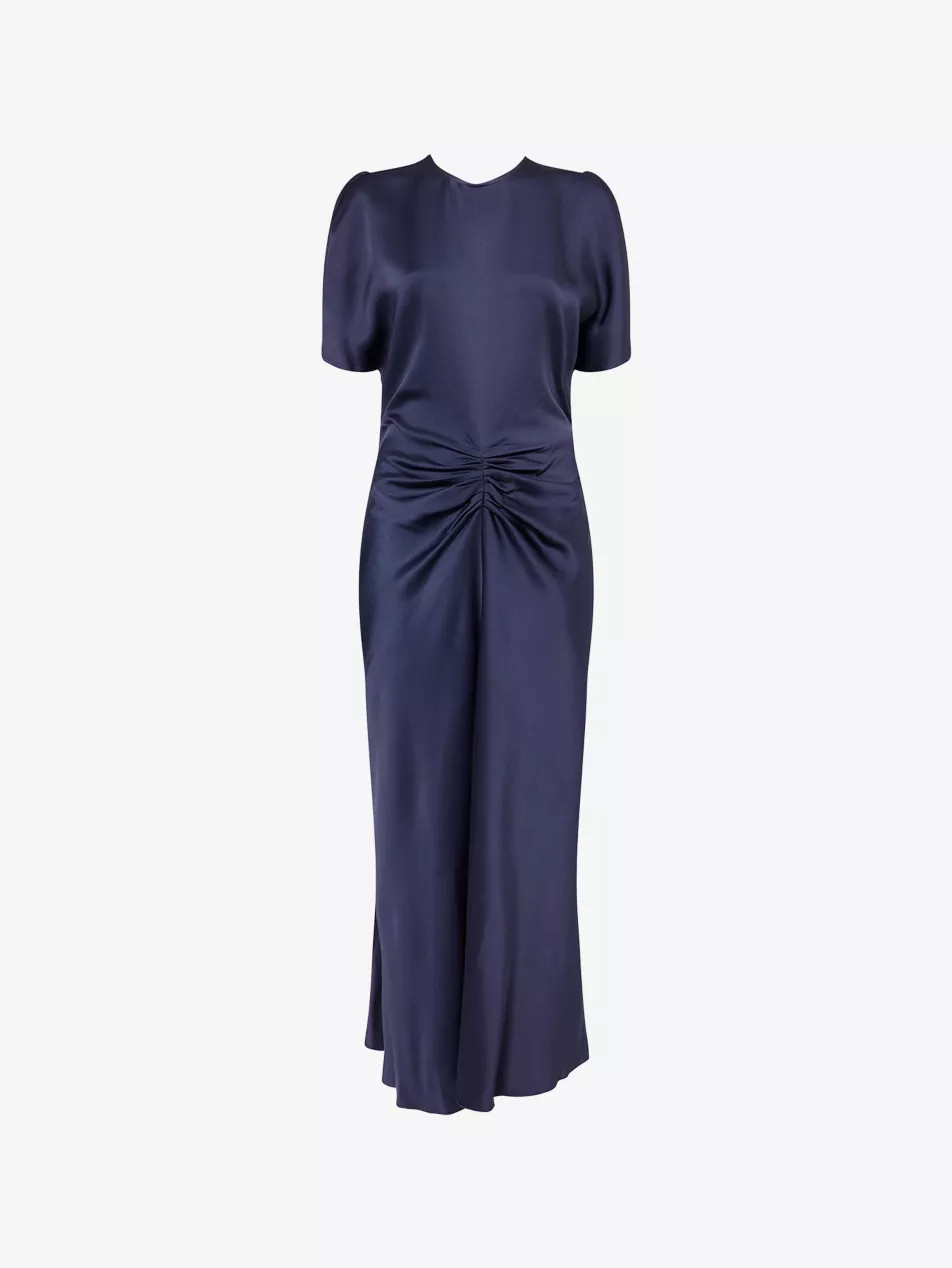 Bela Draped-Sleeves Woven Midi Dress | Selfridges