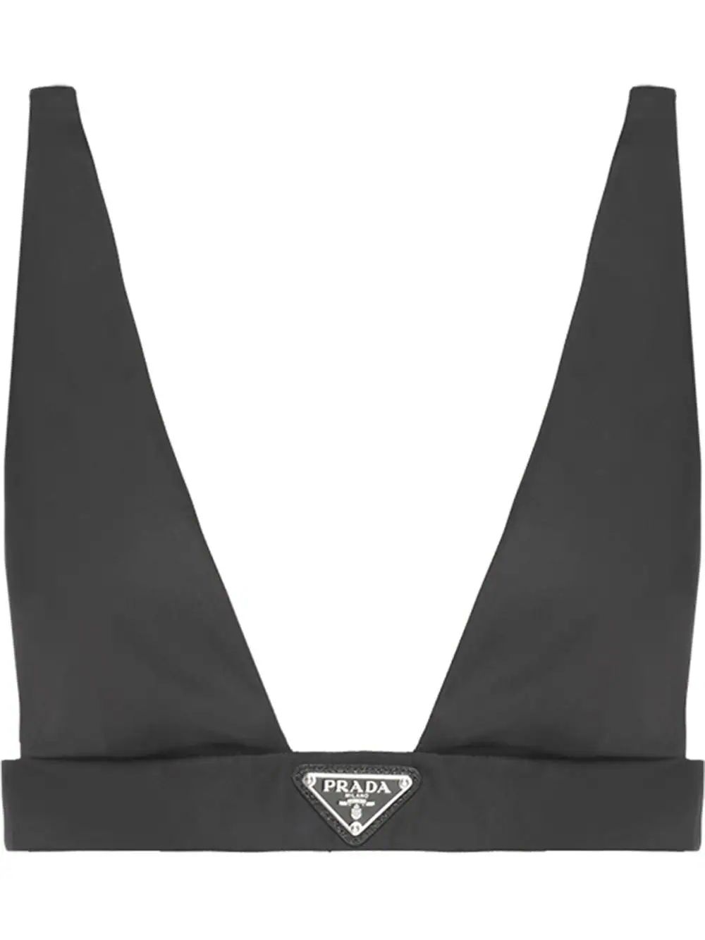 Prada Re-Nylon logo-plaque Bralette - Farfetch | Farfetch Global