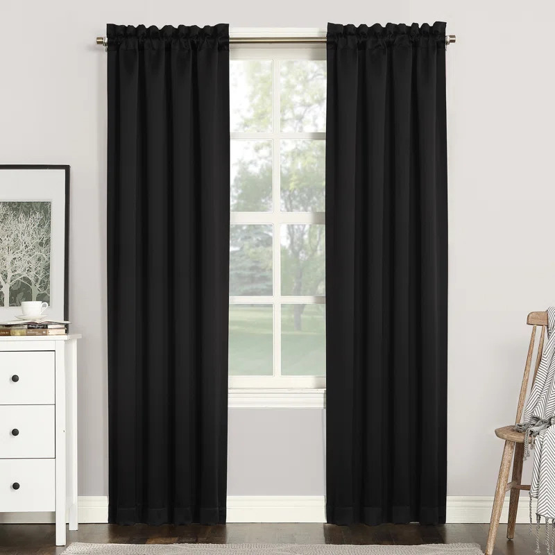 Wayfair Basics Solid Blackout Thermal Rod Pocket Single Curtain Panel | Wayfair Professional