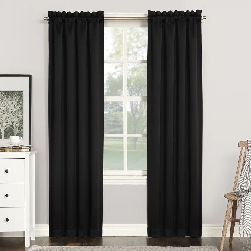 Wayfair Basics Solid Blackout Thermal Rod Pocket Single Curtain Panel | Wayfair Professional