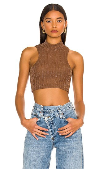 Adalyn Tank in Brown | Revolve Clothing (Global)