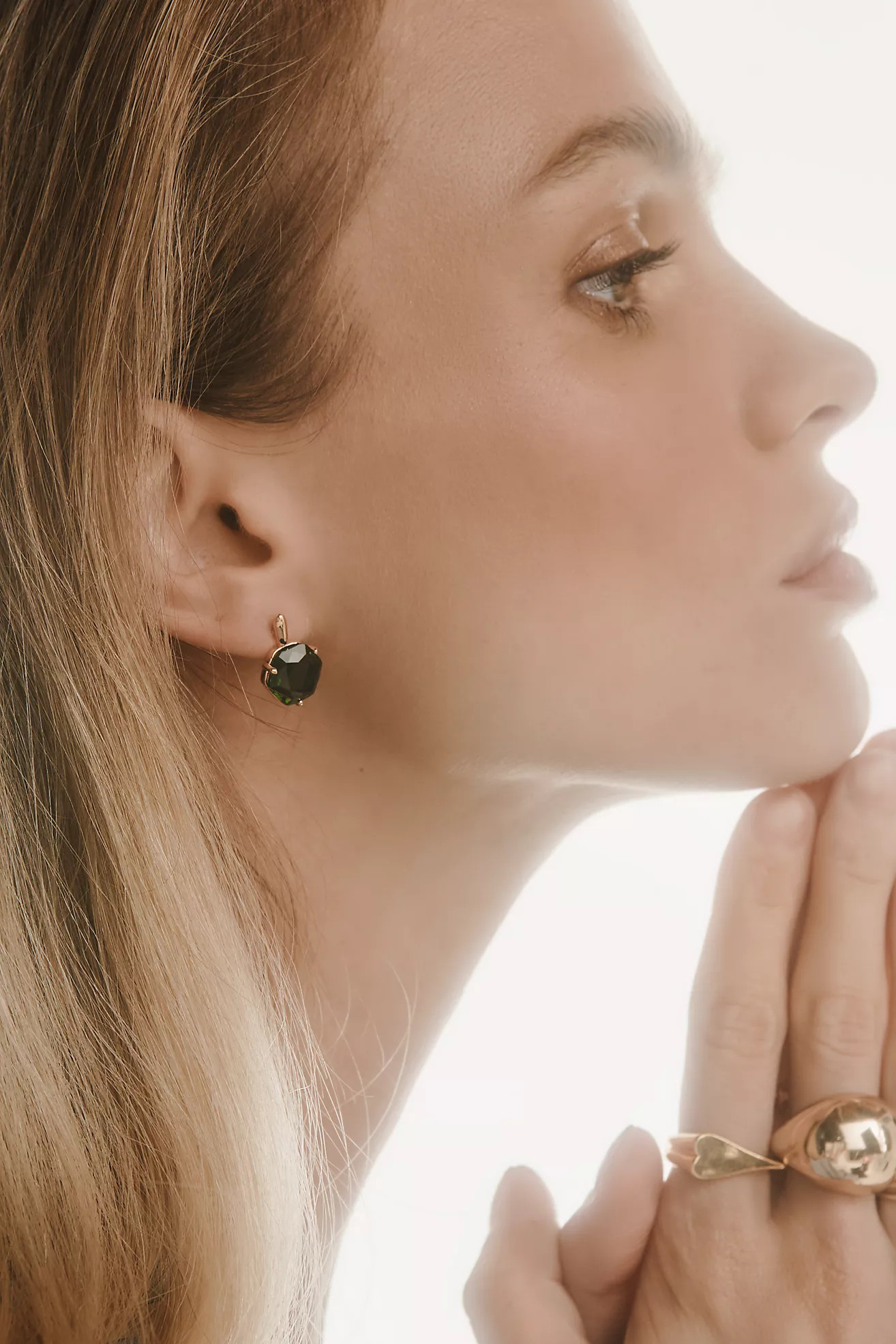 Hexagon Stone Post Earrings | Anthropologie (US)