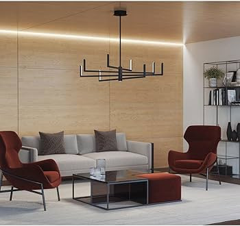 Progress Lighting Pivot LED Collection 40 in. 8-Light Textured Black Frosted Glass LED Modern Cha... | Amazon (US)