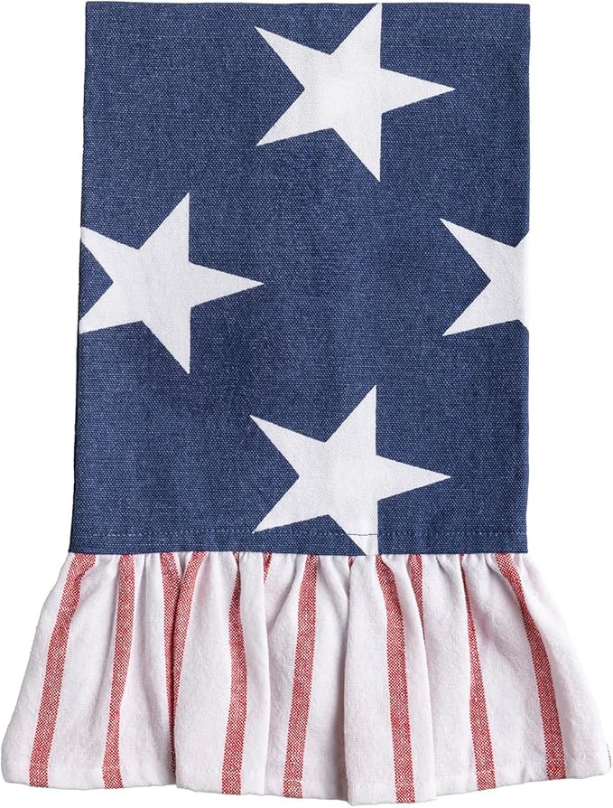 Mud Pie Navy Cotton Stars Americana Towel | Amazon (US)