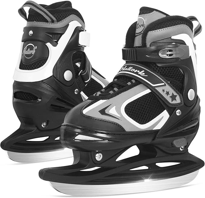 Nattork Ice Skates for Kids, Boys and Girls,Adjustable Hockey Lace-Up Skate,Ice Skating Shoes for... | Amazon (US)