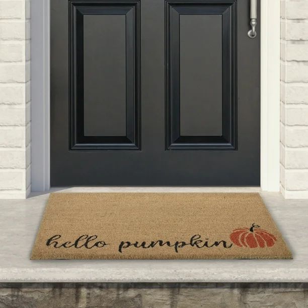 Natural Coir "Hello Pumpkin" Fall Harvest Doormat 18" x 30" - Walmart.com | Walmart (US)