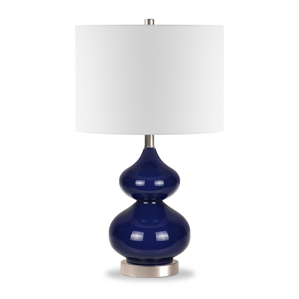 Meyer&Cross Katrin 23-1/2 in. Navy Blue Glass Table Lamp | The Home Depot