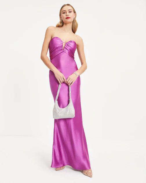 Cyndel Satin Strapless Maxi Dress - Orchid | VICI Collection
