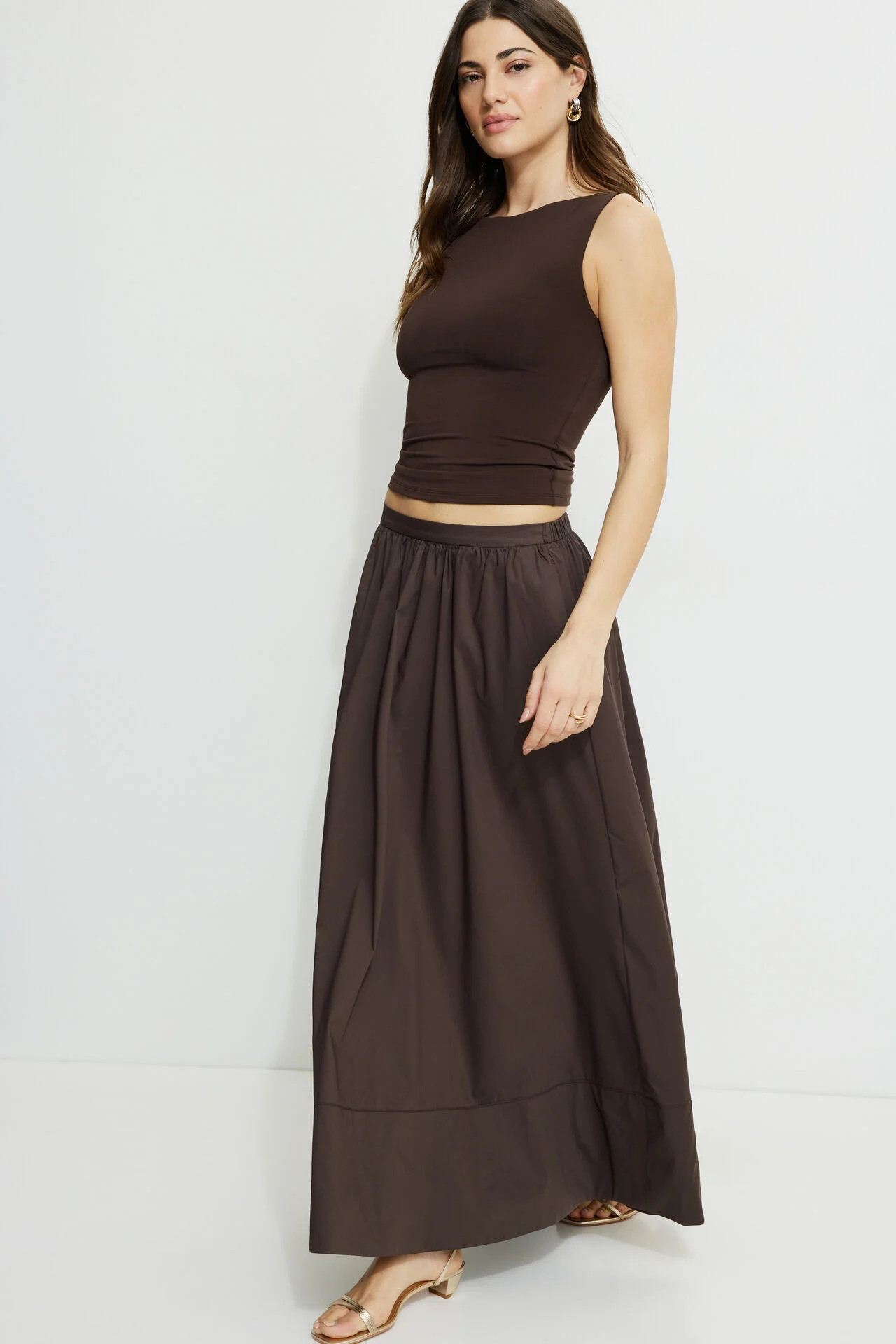 Lily Voluminous Poplin Maxi Skirt | Dynamite Clothing