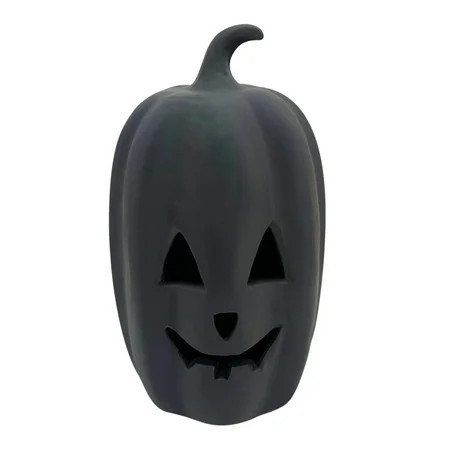 Paper Mache Jack-o'-Lantern Tabletop Decoration, Black, 6.3", Halloween Decor | Walmart (US)