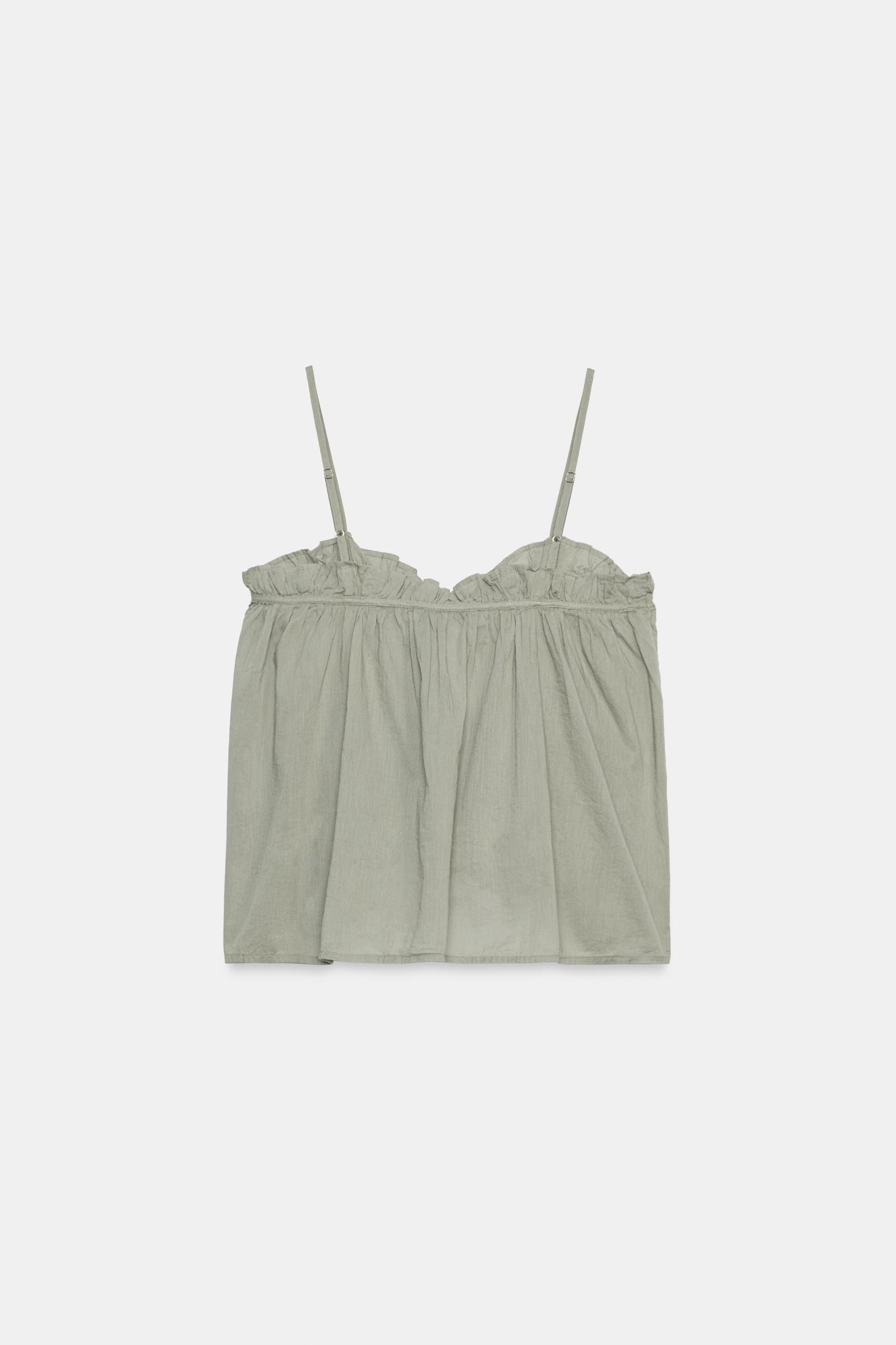 WASHED TOP WITH TIE STRAPS | Zara UK