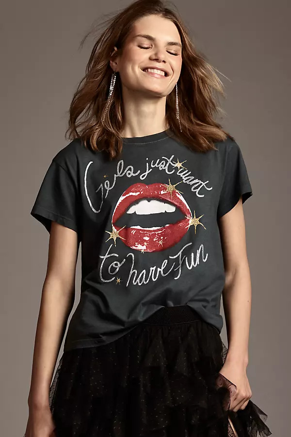 Letluv Have Fun Short-Sleeve Graphic Tee | Anthropologie (US)