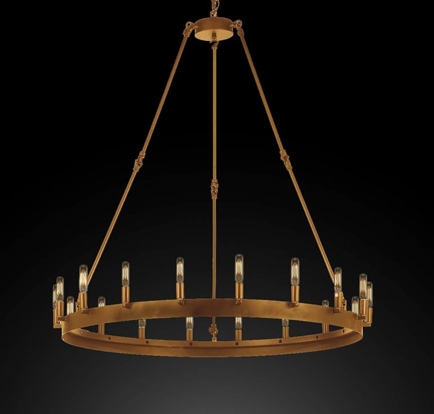 Wrought Iron Vintage Barn Metal Castile One Tier Chandelier Chandeliers Industrial Loft Rustic Li... | Amazon (US)