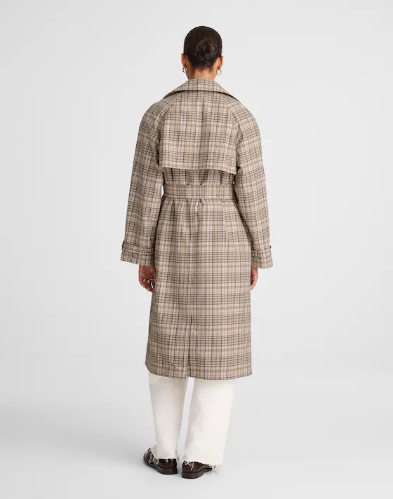Double-Breasted Trench Coat in Plaid | Madewell | Madewell