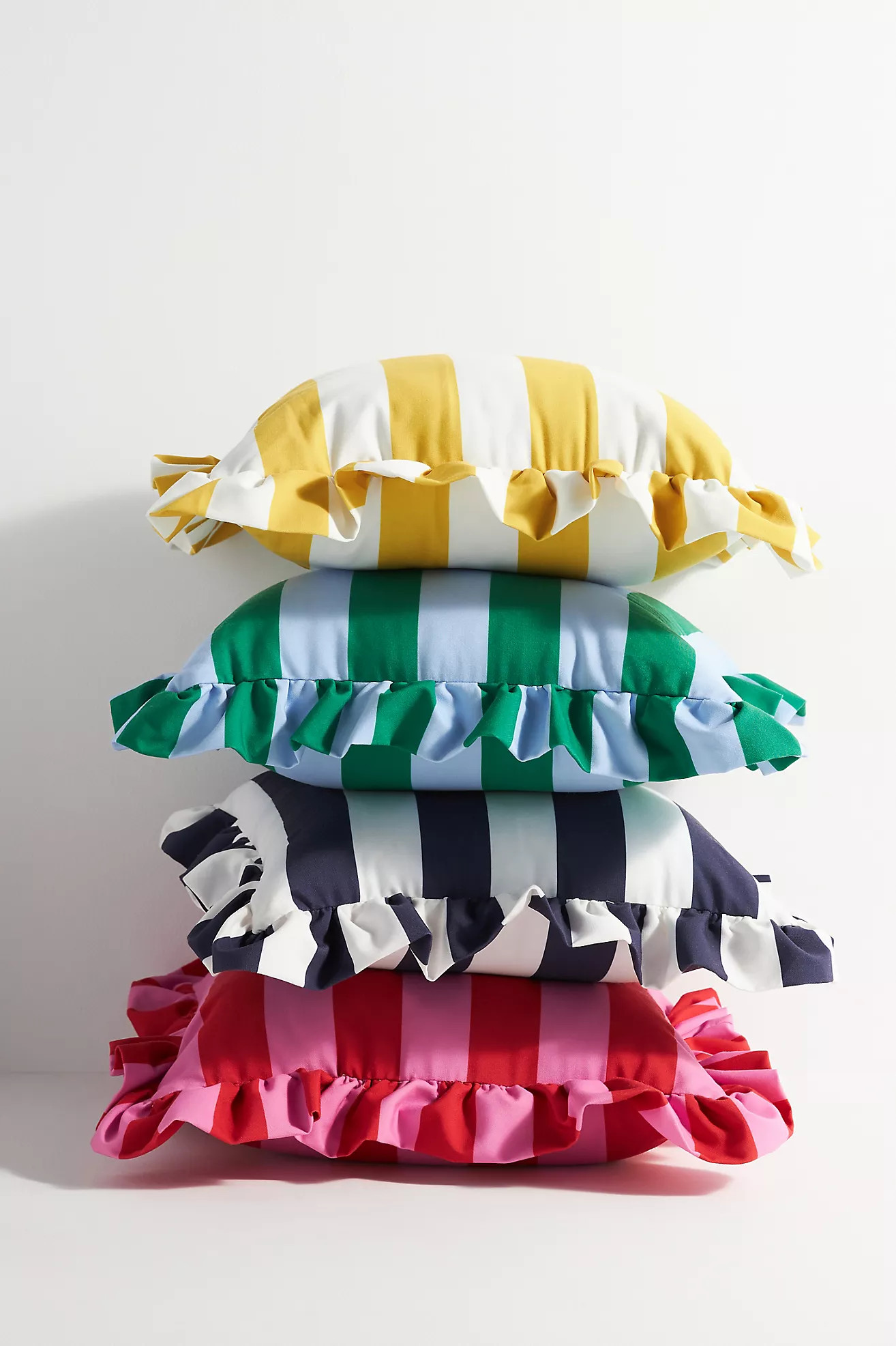 Maeve by Anthropologie Striped Ruffle Indoor/Outdoor Pillow | Anthropologie (US)