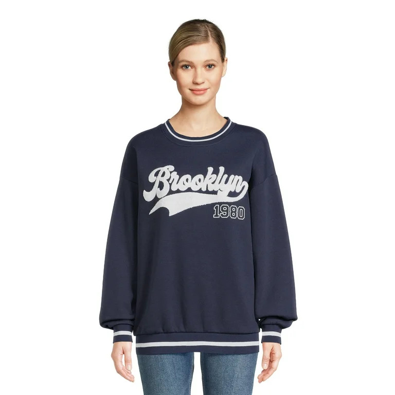 Liv & Lottie Women's Juniors Vintage Varsity Crewneck Sweatshirt | Walmart (US)
