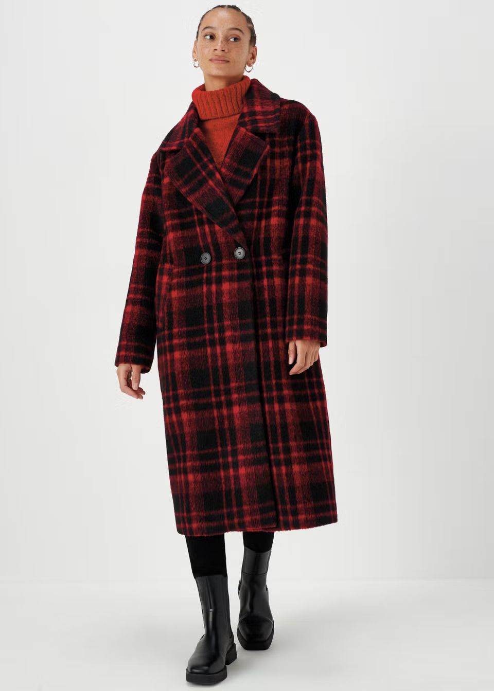Red Check Overcoat - Size 8 | Matalan (UK)