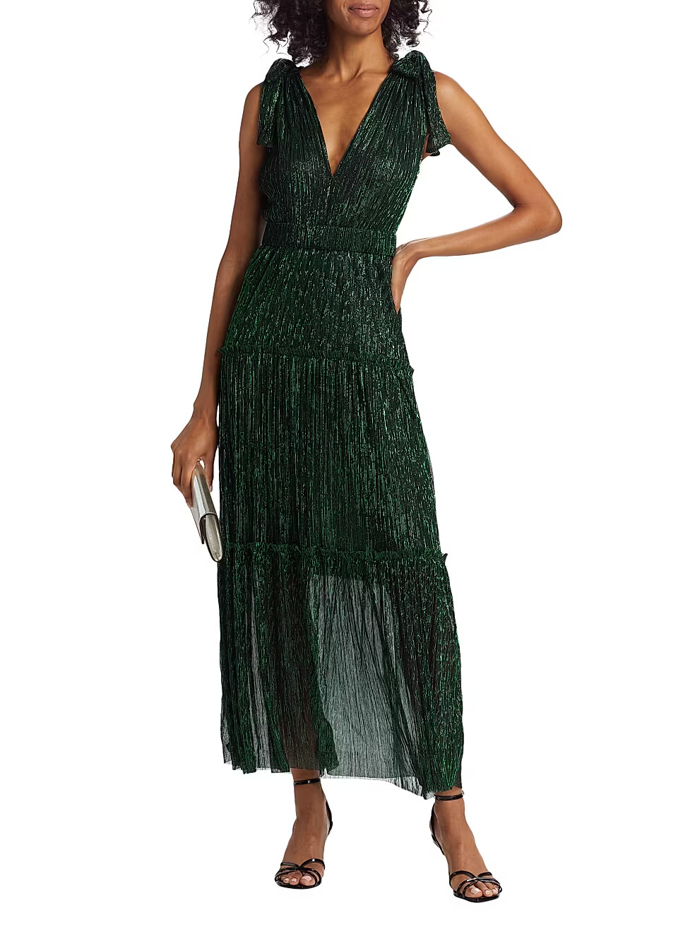 Helena Metallic Tiered Maxi Dress | Saks Fifth Avenue