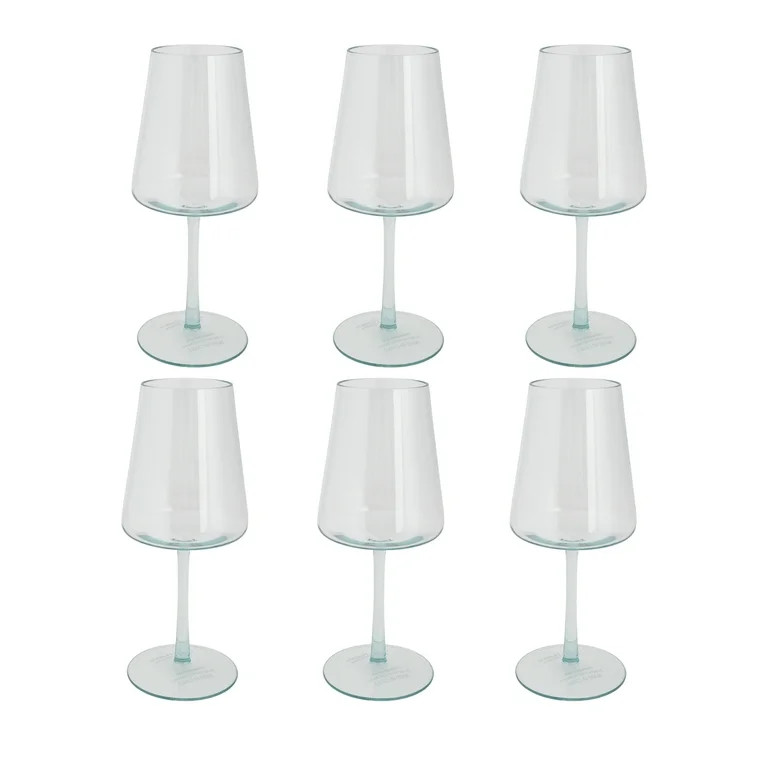 Better Homes & Garden 17-Ounce Tritan Flare Wine Glass, Set of 6, Teal | Walmart (US)