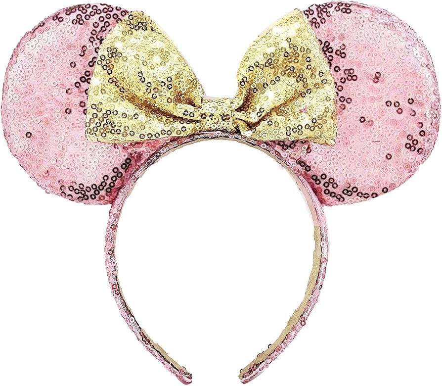 RCRAJE Mouse Ears Bow Headbands, Mice Sequin Ears Headbands for Kids Girls Women, Glitter Party P... | Amazon (US)