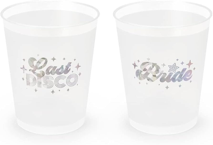 xo, Fetti Bachelorette Party Decorations Last Disco Reusable Cups - 16 Frost Flex Cups | 70s Disc... | Amazon (US)