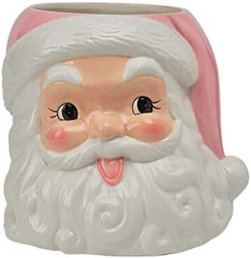 December Diamonds North Pole Sweet Shoppe Pink Santa Head Planter - Fun Christmas Planter for Hom... | Amazon (US)