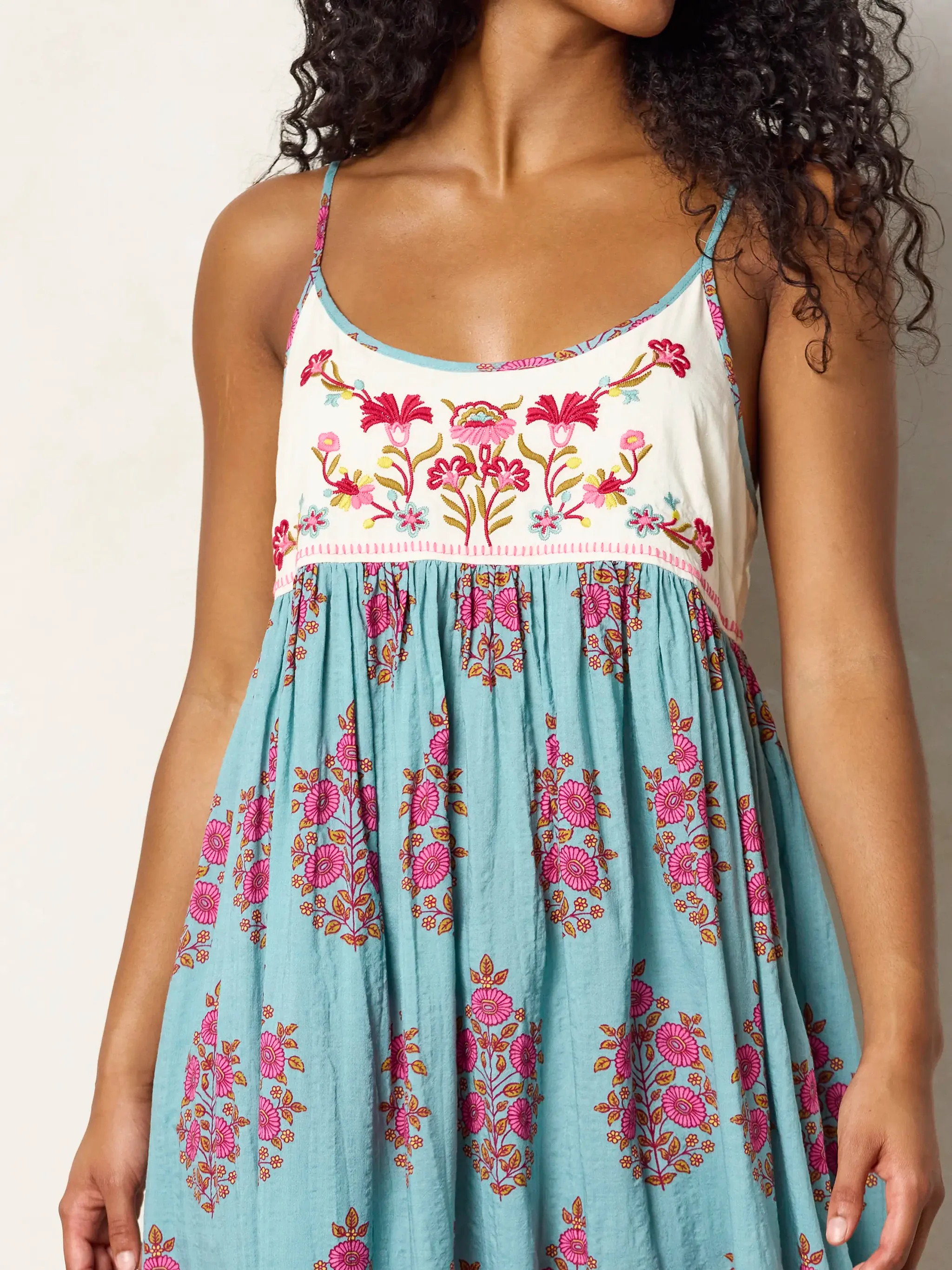 Gigi Embroidered Midi Dress | Natural Life