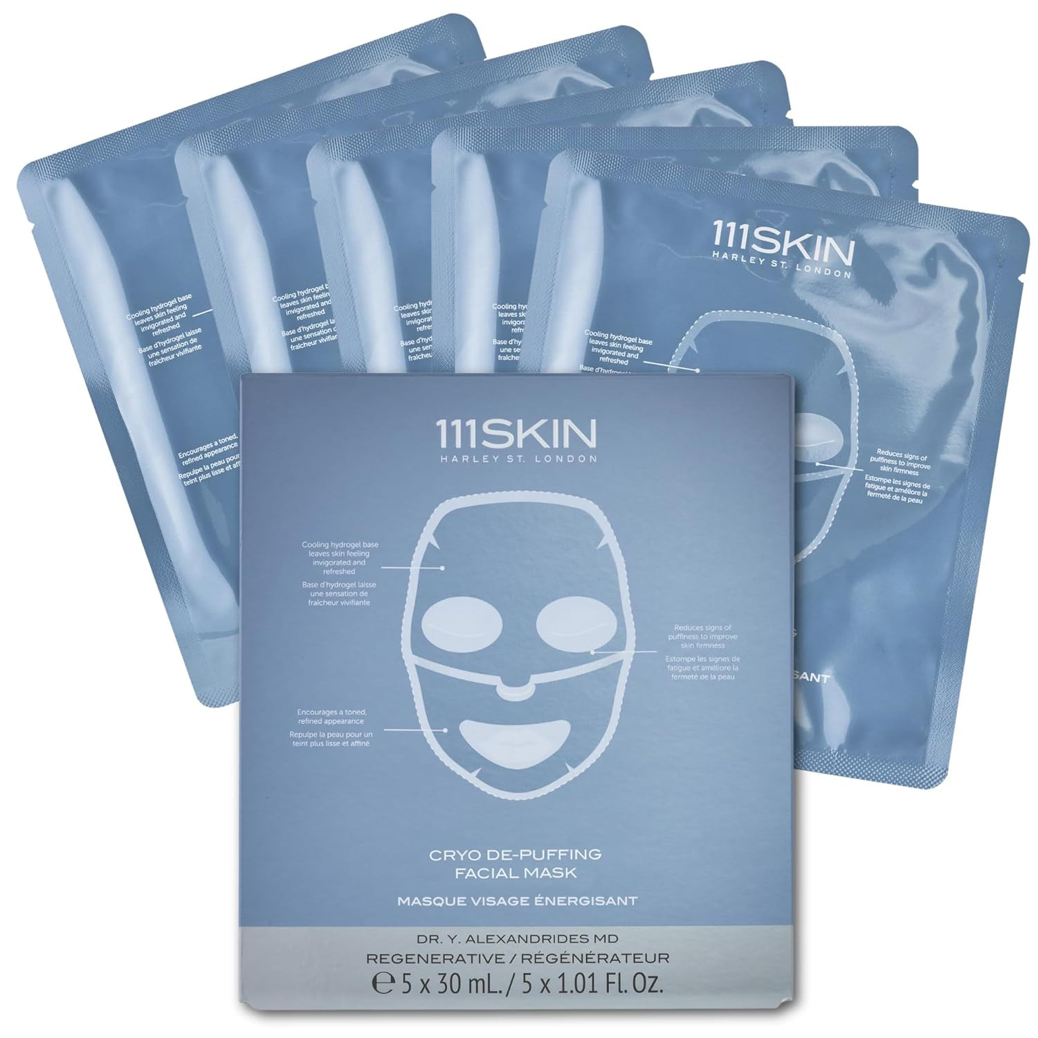 111SKIN Cryo De-Puffing Energy Facial Mask - Fragrance Free - Tighten, De-Puff & Refresh - Peptid... | Amazon (US)