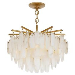 Visual Comfort Cora Mid Century Antique Burnished Brass Chandelier - Large | Kathy Kuo Home