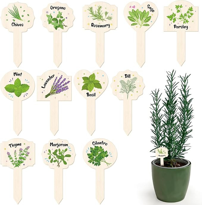 24 Pcs Acrylic Plant Label Signs Garden Herb Markers Waterproof Plant Tags with Printed Name for ... | Amazon (US)