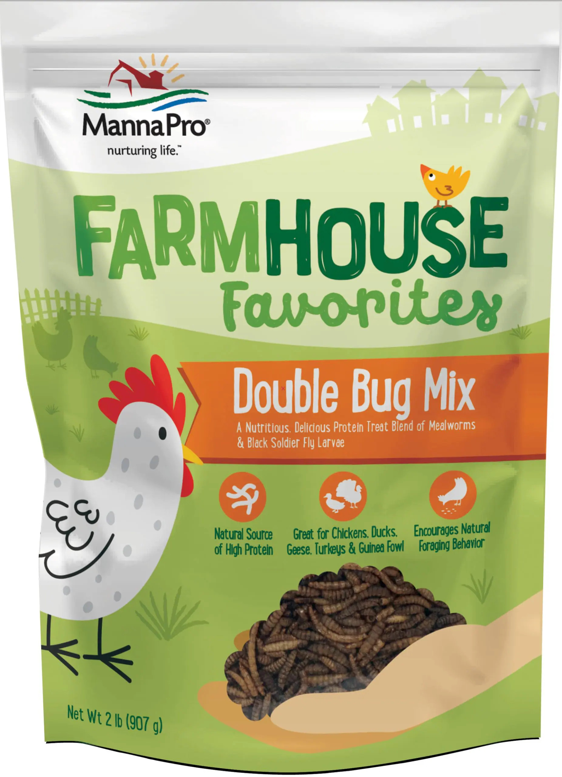 Max Pro Manna Pro Farmhouse Favorites Double Bug Mix Poultry Treat Mealworms Black Soldier Fly Larvae 2 lb Bag one_size | COMPANA PET BRANDS | Lowe's