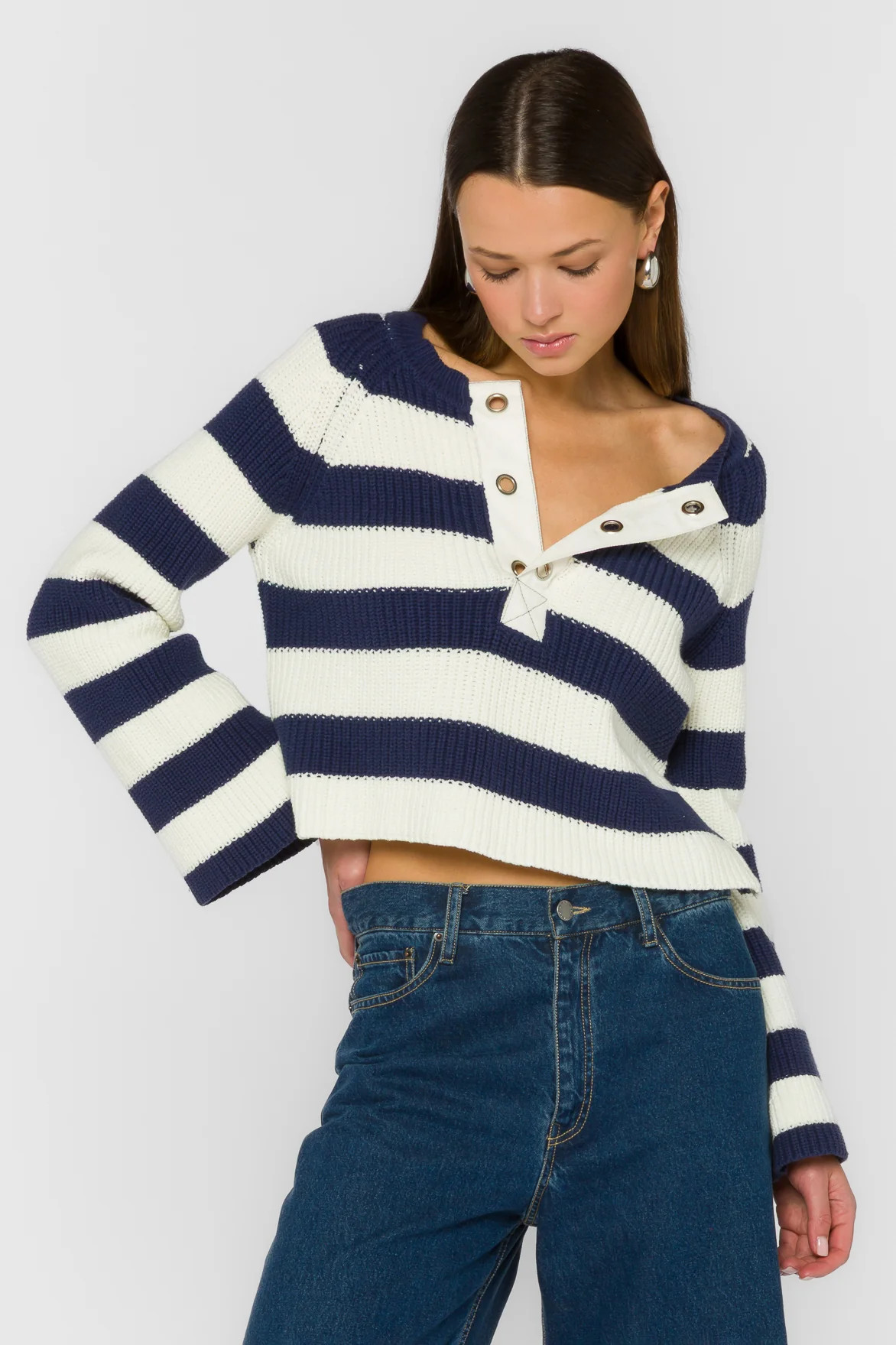 Sapphire Navy Stripe Sweater | Velvet Heart Clothing