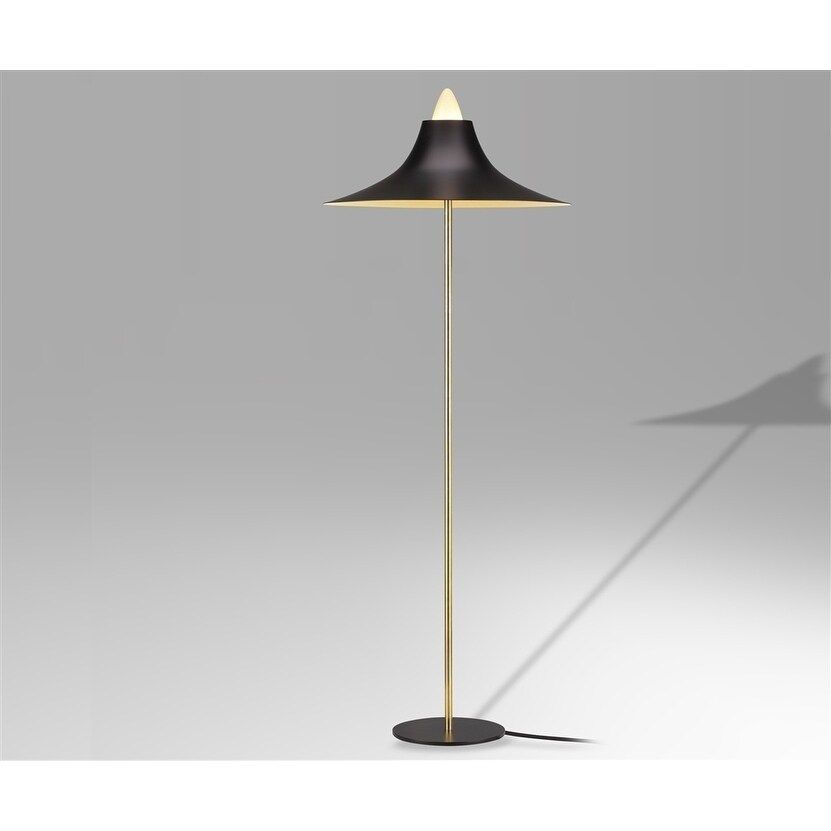 Retro Adjustable Brass Floor Lamp - Matte Black | Bed Bath & Beyond