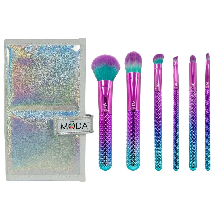 Moda Prismatic 7pc Total Face Travel Sized Makeup Brush Set | Walmart (US)