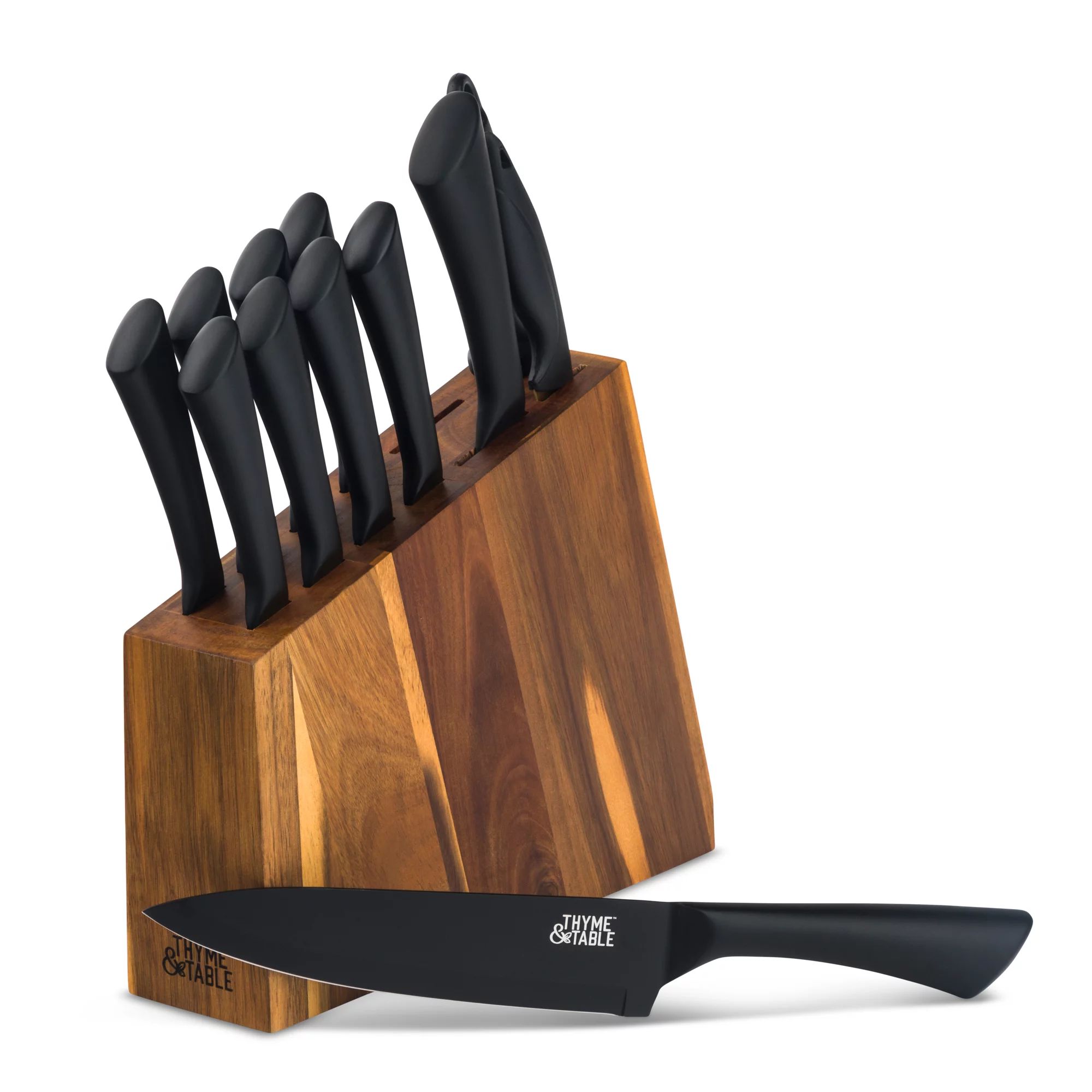 Thyme & Table Knife Set, 13-Piece Kitchen Slim Block Stainless Steel Knife Set | Walmart (US)