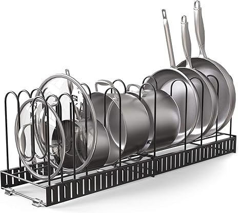 Vdomus Expandable Pot Rack Organizer with 4 DIY Storage Positions, Length Adjustable and Max Exte... | Amazon (US)
