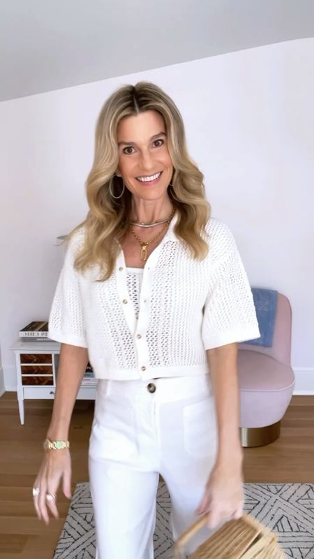 Crochet effect tops/sweaters with crois white pants and natural woven bag is *chef’s kiss* easy summer perfection! Please shop my links if you plan to buy, it will support my small account! Thank you!

#LTKStyleTip #LTKFindsUnder100 #LTKFindsUnder50