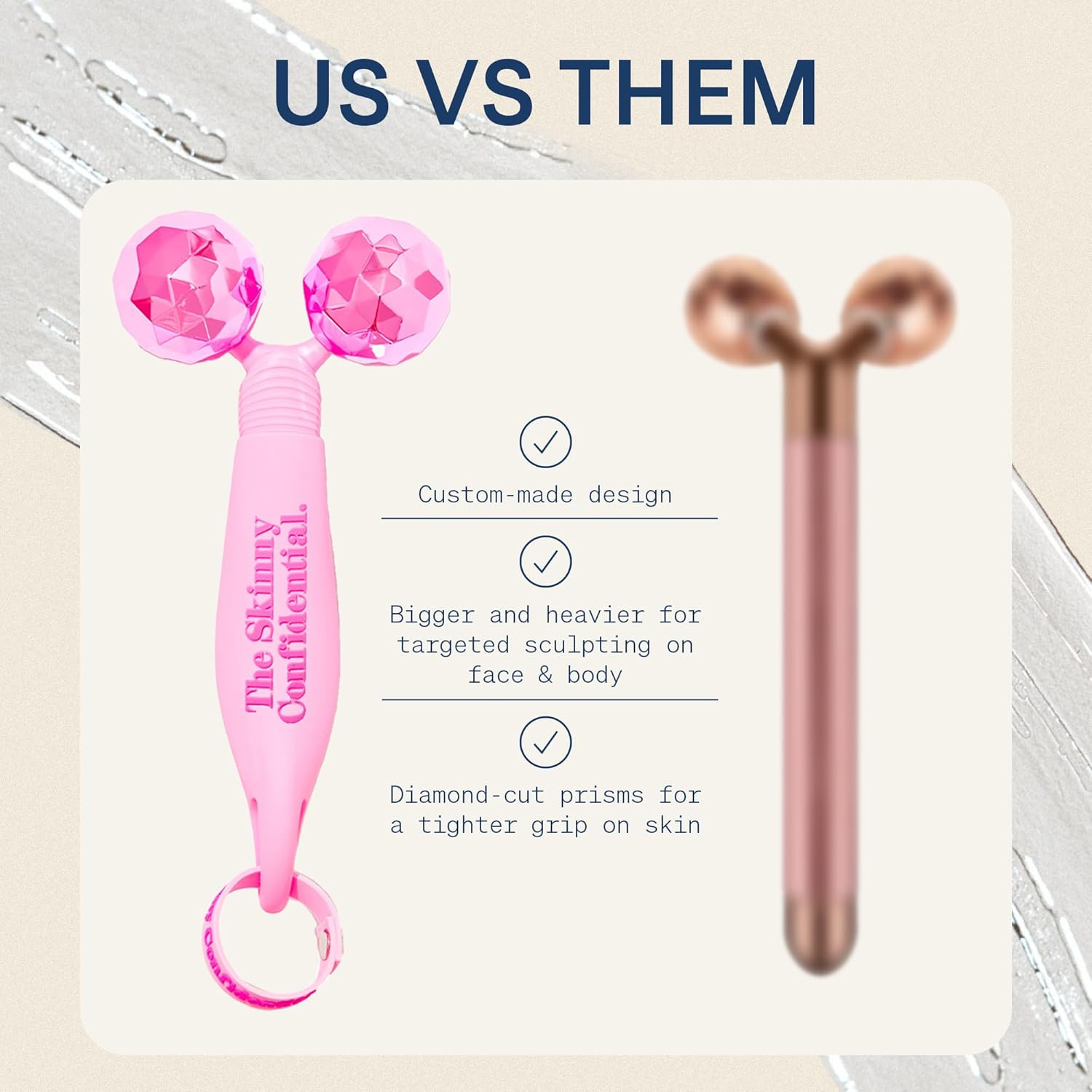 The Skinny Confidential Face Roller - Pink Balls Eye & Facial Roller Massager - Face Massage Tool... | Amazon (US)