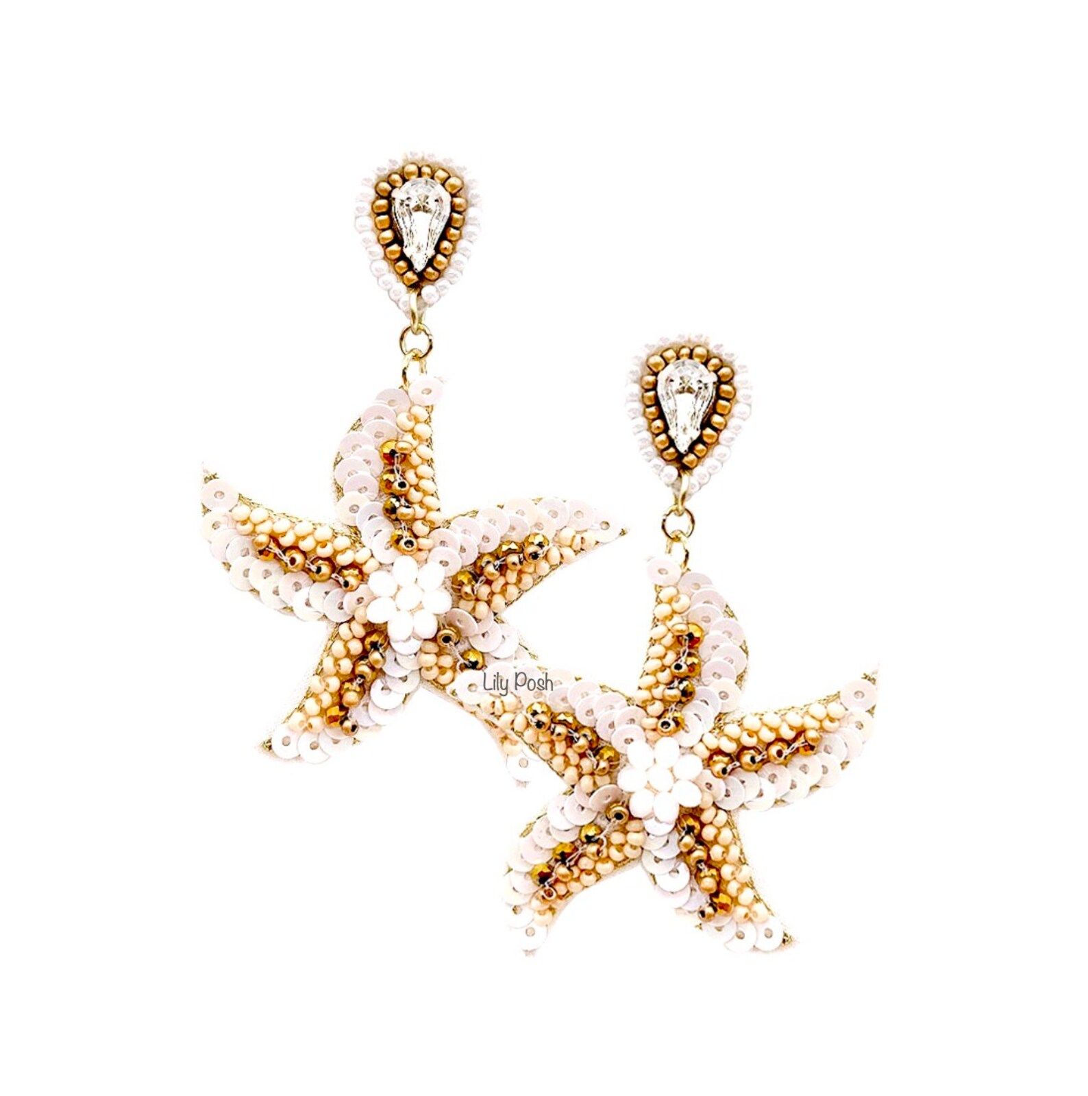 Starfish Earring Seed Bead Earring Embellished Starfish | Etsy | Etsy (US)
