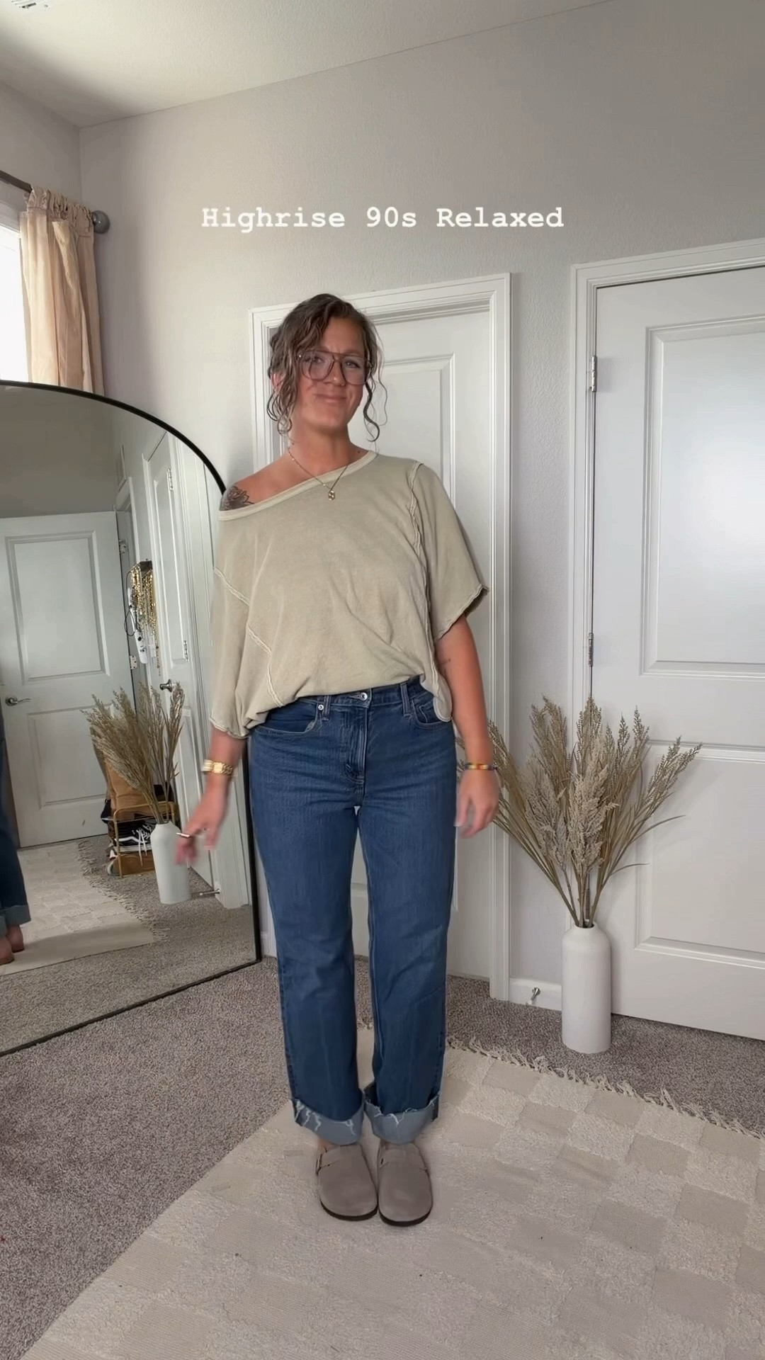 Large tee, 30 long jeans

#LTKOver40 #LTKTall