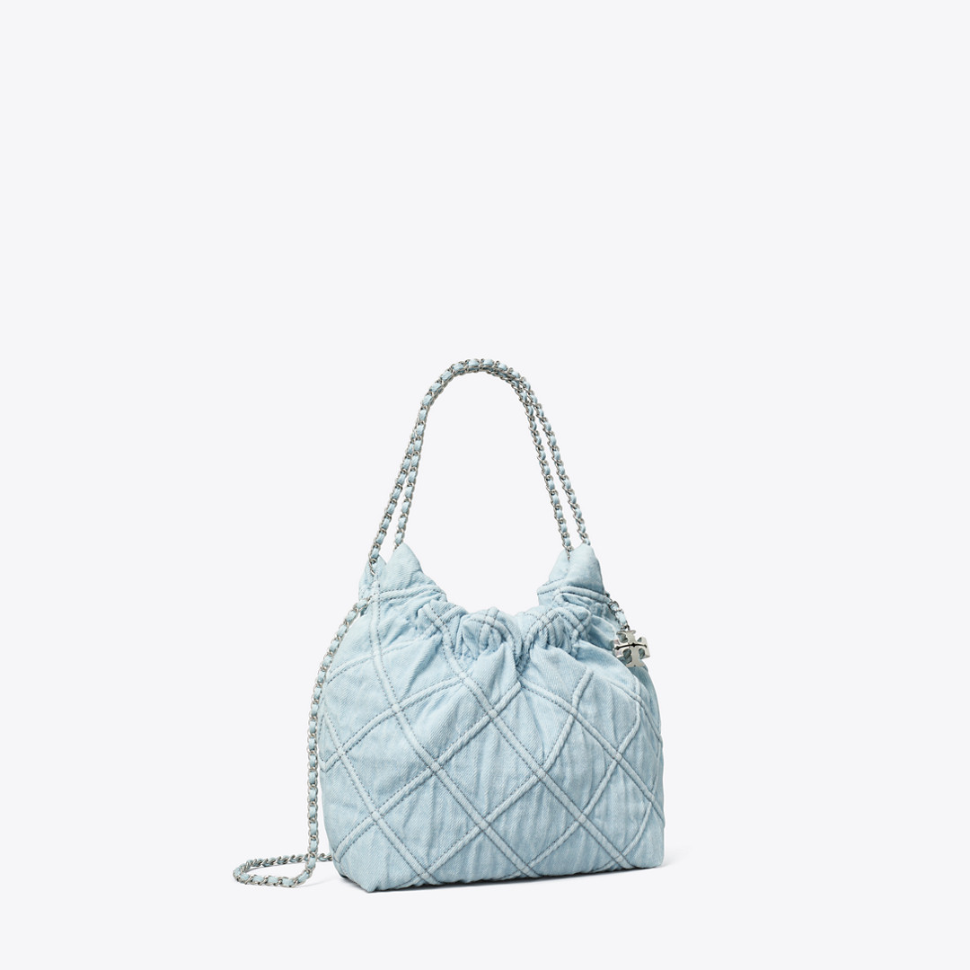 Tory Burch Mini Fleming Soft Denim Hobo Bag | Tory Burch (US)