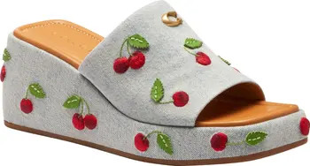 Marie Denim Cherries Platform Wedge Sandal (Women) | Nordstrom